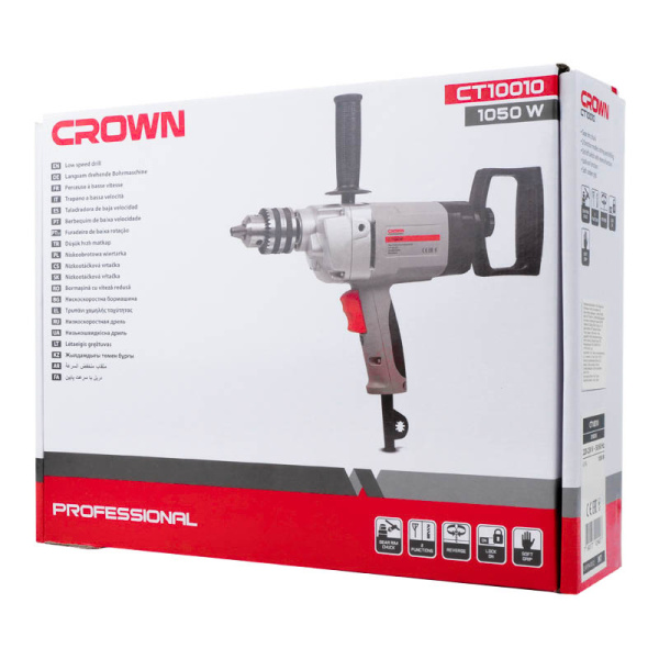 Дрель безударная CROWN CT10010 1050Вт 3-16мм