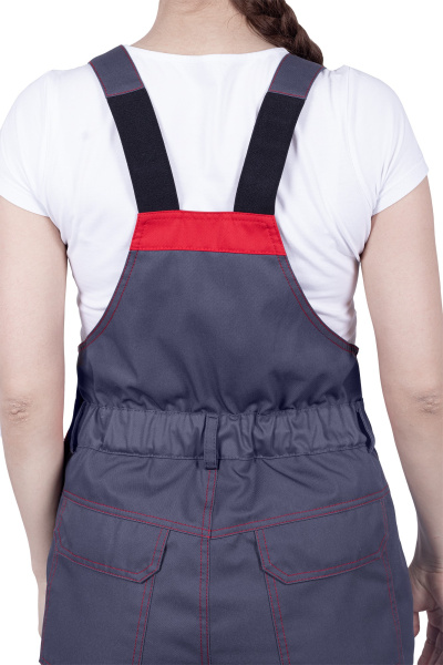 Полукомбинезон ХАЙ-ТЕК SAFETY женский (серый/красный)