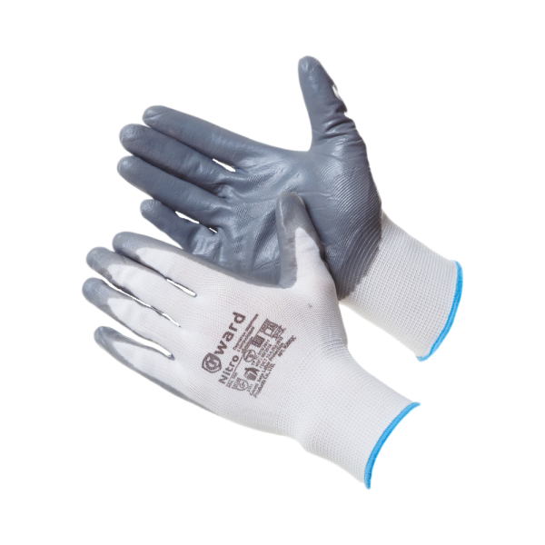 Перчатки NITRO нейлоновые нитриловые (белый/серый)