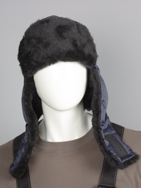 Шапка ЕВРО УШАНКА зимняя (т.синий)