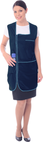 Халат ЗОЛУШКА женский нейлоновый на молнии (т.синий)