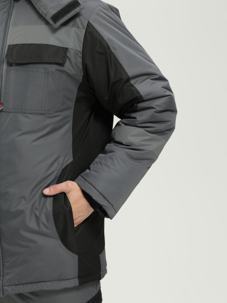 Костюм ВЕКТРОН-2 СОП зимний с ПК (т.серый/черный)