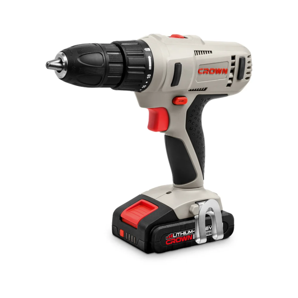 Аккумуляторный шуруповерт CROWN CT21056LH-2 BMC 18В Li-ion 2х2,0Ач 350/1350об/мин