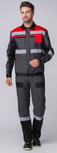 Костюм ВИВАТ-2 ПРЕМИУМ IMP с ПК (т.серый/черный/красный)