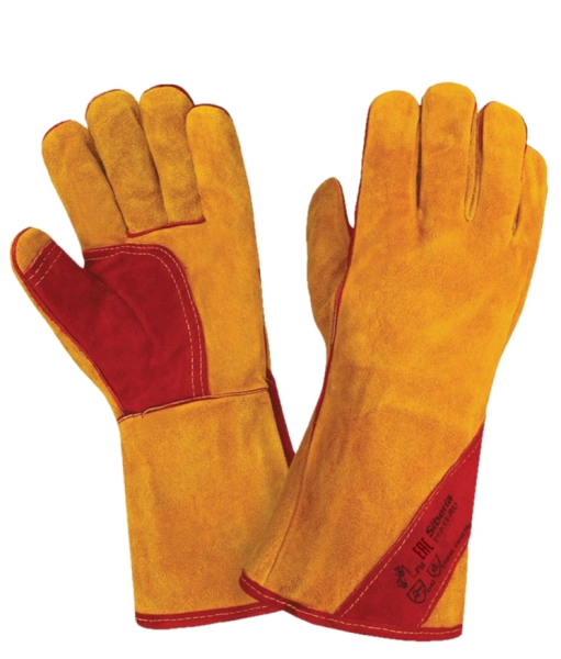 Краги спилковые "Сибирь 2" (спилок КРС) пятипалые с подкладкой