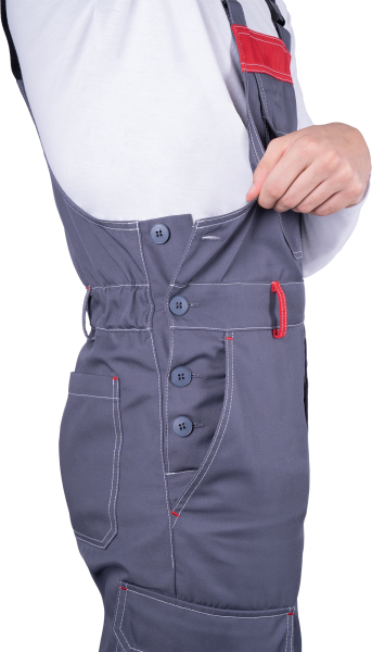 Полукомбинезон ТУРБО SAFETY (серый/чёрный/красный)