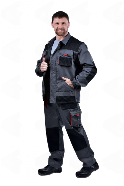 Куртка ХАМЕРТОН (серый/черный/красный)