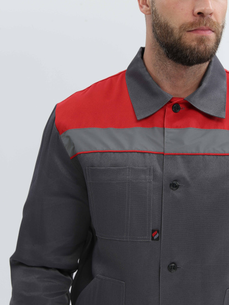 Костюм ЛИГОР-2 СОП с ПК (т.серый/красный)