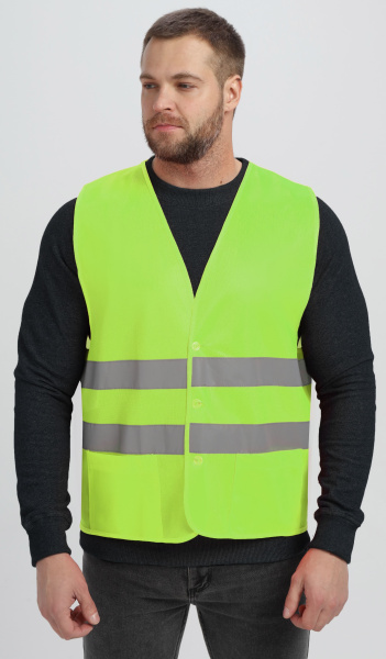 Жилет PROFLINE BASE сигнальный с пуговицами и карманами (желтый)