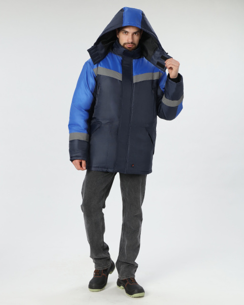 Куртка ЛИГОР СОП зимняя (т.синий/васильковый)