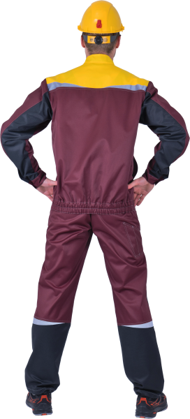 Костюм КМ-10 ЛЮКС с ПК (бордовый/желтый/черный)