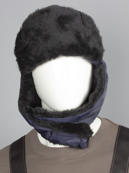 Шапка ЕВРО УШАНКА зимняя (т.синий)