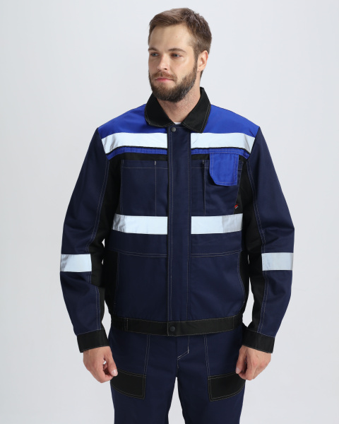 Костюм ВИВАТ-1 ПРЕМИУМ IMP с БР (т.синий/черный/васильковый)