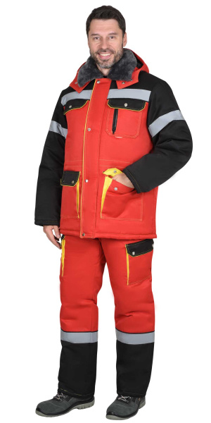 Костюм СИРИУС-ТИТАН с ПК зимний (красный/черный)