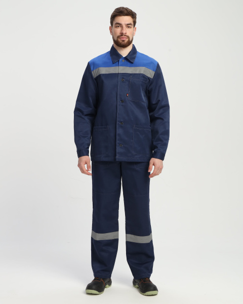 Костюм СТАНДАРТ СОП усиленный с БР (т.синий/васильковый)