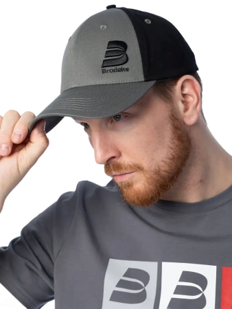 Бейсболка BRODEKS KM130 (серый/черный)