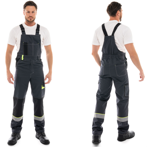 Костюм КОРВЕТ КОТТОН КП2 с КП (т.серый/черный/лимон)