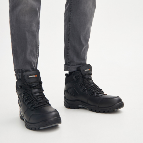 Ботинки ЛИДЕР WG2-01-LHM-1 ПУ-Резина шерст.мех (черный)