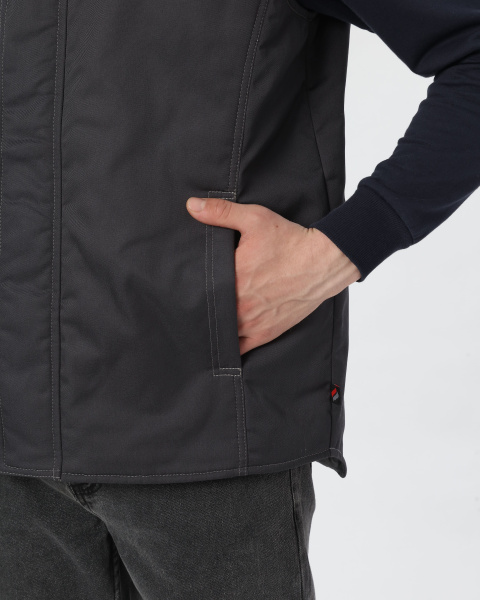 Жилет ГРЕЙ зимний (серый/красный)