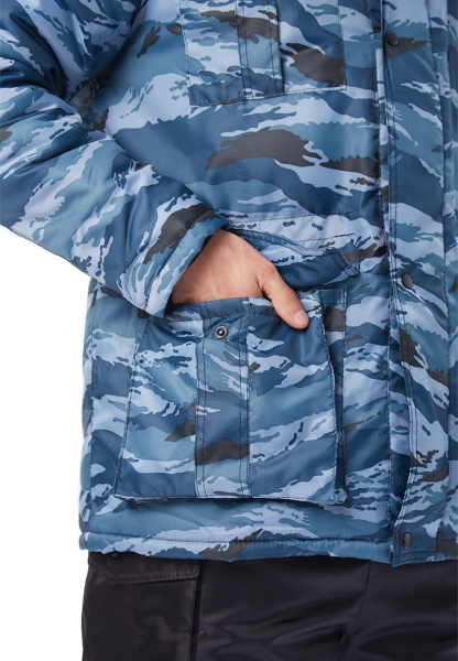 Куртка ОХРАНА зимняя (кмф серый вихрь)