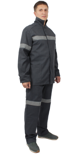 Костюм шахтерский ГОРИЗОНТ-1 СОП пылезащитный с БР (т.серый)