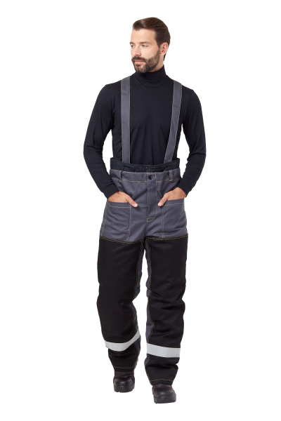 Костюм сварщика ФАЙМЕР 1 зимний с БР (серый/черный)