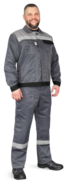 Костюм КОРПУС с ПК (т.серый/черный/св.серый)