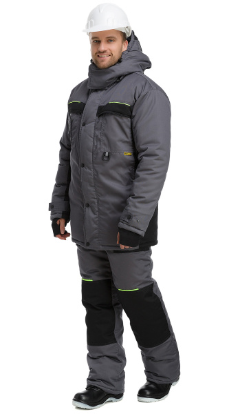 Куртка RONTA KR920 зимняя (т.серый/черный/лайм)