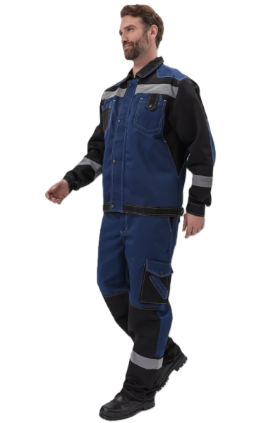 Костюм ВОЛГАРЬ с БР (т.синий/черный)