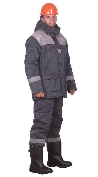 Куртка RONTA KR241 зимняя (т.серый/св.серый)