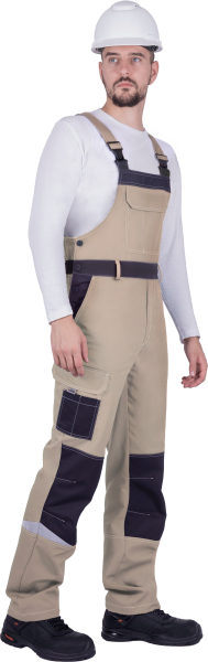 Полукомбинезон ТУРБО SAFETY (бежевый/т.серый)