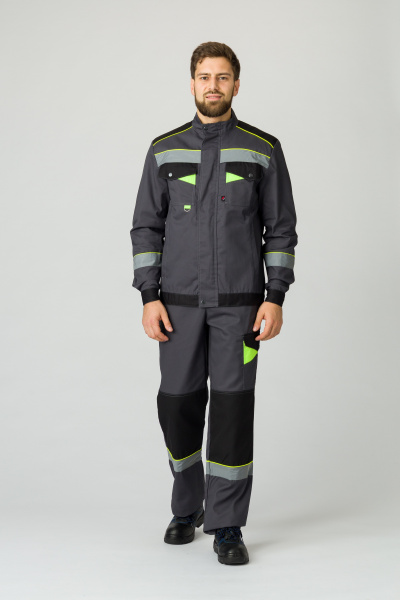 Костюм ХОВАРД/КОРВЕТ с ПК (т.серый/черный/лимонный)