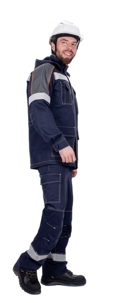 Костюм МЕГАСТАТОЙЛ NEW с БР (т.синий/серый/оранжевый)