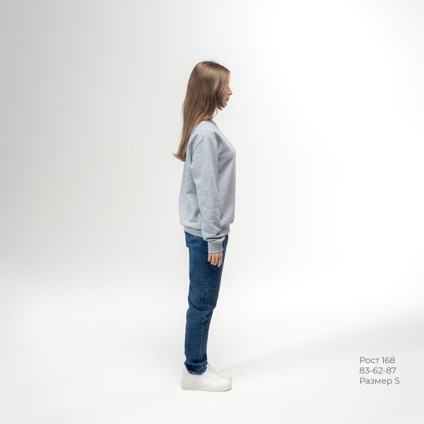 Толстовка REDFORT 355 петля-диагональ (серый меланж)