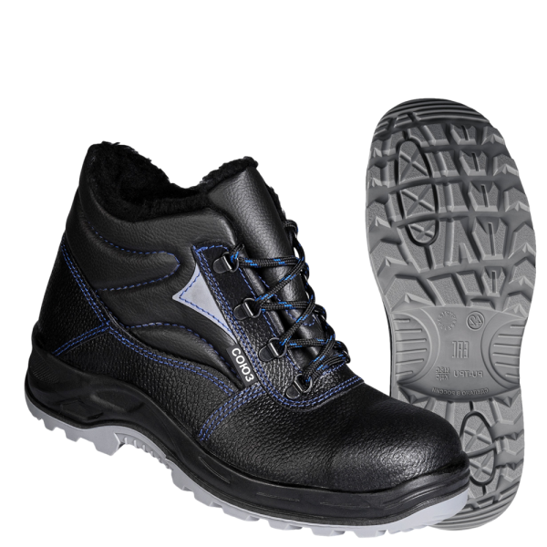 Ботинки СОЮЗНИК ПУ/ТПУ нат.кожа иск.мех с МП (черный)