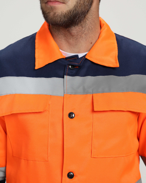 Костюм ROAD WORK с ПК (оранжевый/т.синий)