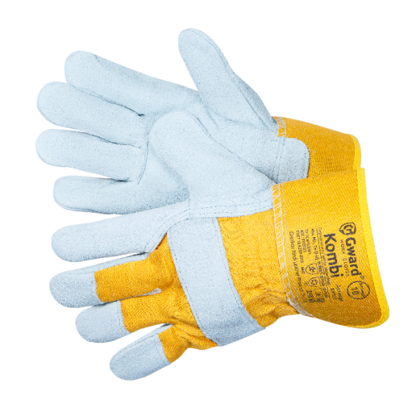 Перчатки KOMBI комбинированные из спилка (серый)