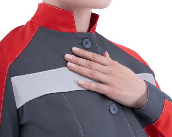 Халат РОУД женский (серый/красный)