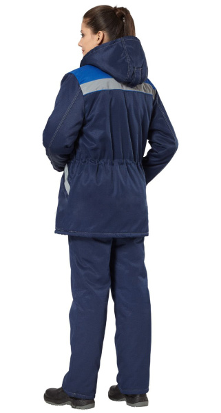 Костюм БРИГАДА женский зимний с БР (т.синий/васильковый)