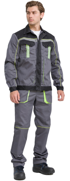 Костюм RONTA KS818 с ПК (т.серый/черный/лайм)