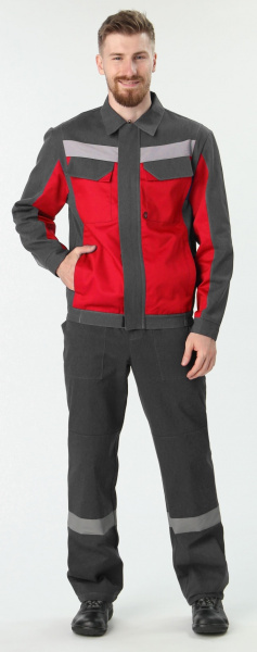 Костюм ВИРАЖ-1 IMP с БР (т.серый/красный)