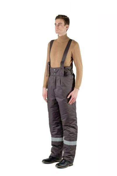 Костюм СЕВЕРНАЯ ШИРОТА зимний с БР (серый/черный)