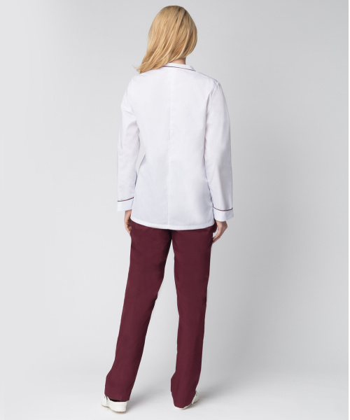 Костюм ГУРМАН женский (белый/бордовый)
