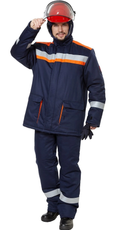 Костюм СП08-З/V-2 зимний защитный от электродуги с БР (оранжевый/синий)