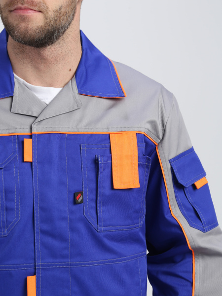 Костюм ДРАГА-2 с ПК (васильковый/св.серый/оранжевый)