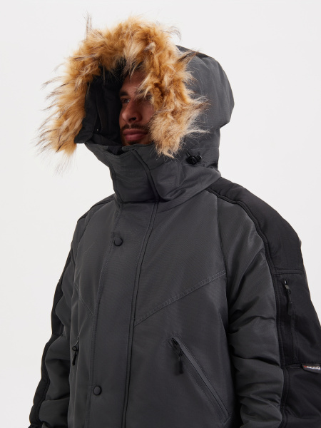 Куртка ПРЕМЬЕР зимняя (серый/черный)