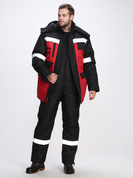 Костюм БЕРКОРТ-2 СОП К. зимний с ПК (черный/красный)