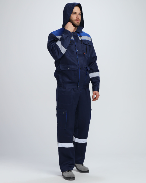 Костюм НЕЙЧ-2 СОП с капюшоном с ПК (т.синий/васильковый)