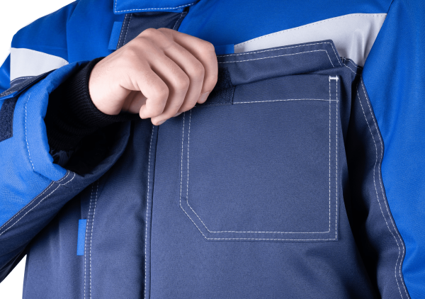 Костюм КМ-10 ЛЮКС зимний 3-4 класс c ПК (василек/т.синий)