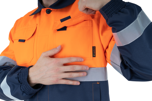 Костюм БРАЙТ сигнальный с ПК (оранжевый/синий)